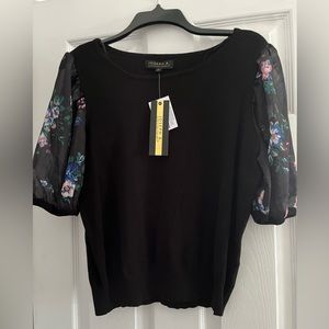 Womens sweater w/sheer sleeves